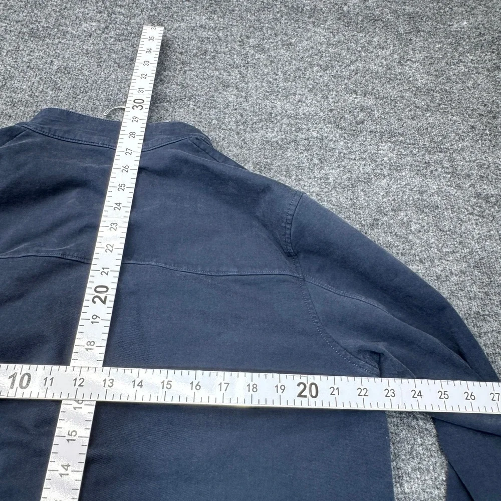 Travis Mathew Jacket Men Large Blue Full Zip Snap Fleece Lined Utility Barn Coat